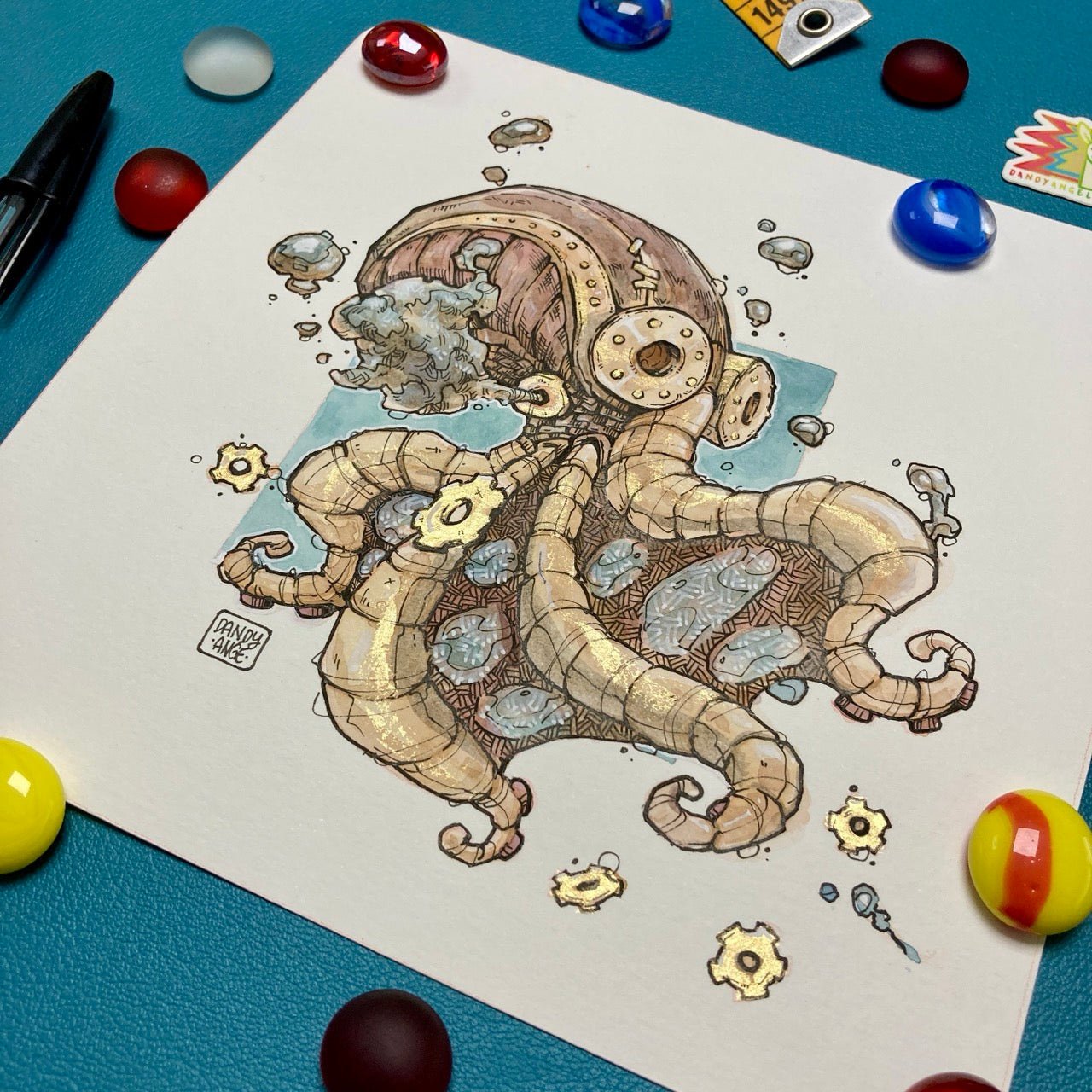 Steampunk Octopus - Original Artwork