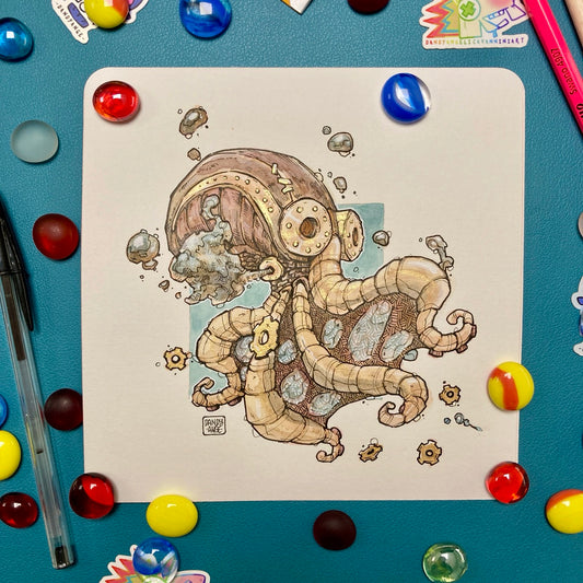 Steampunk Octopus - Original Artwork